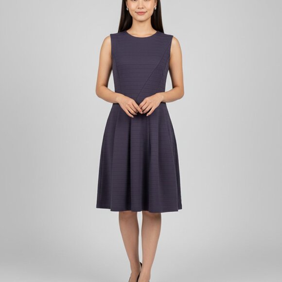 Halogen  Fit & Flare Stretchy Compression swing dress  XL   NAVY - Picture 1 of 6